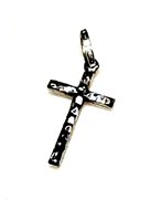 Pendente Sacro in Oro bianco CROCE DIAMANTATA OV 0,70 B